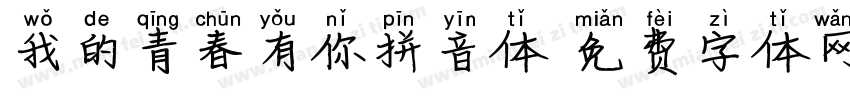 我的青春有你拼音体字体转换