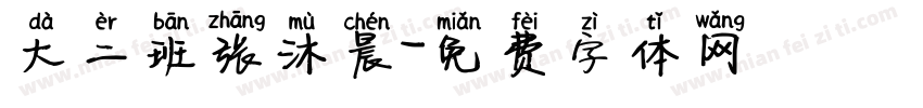 大二班张沐晨字体转换