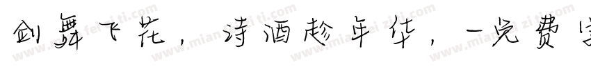 剑舞飞花，诗酒趁年华，字体转换