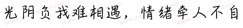 光阴负我难相遇，情绪牵人不自由。字体转换
