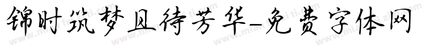 锦时筑梦且待芳华字体转换