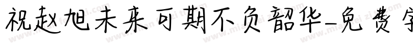 祝赵旭未来可期不负韶华字体转换