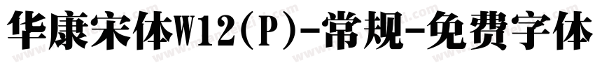 华康宋体W12(P)-常规字体转换