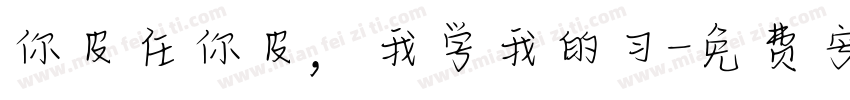 你皮任你皮，我学我的习字体转换