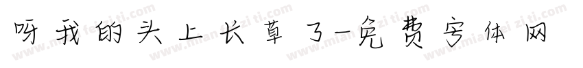 呀我的头上长草了字体转换