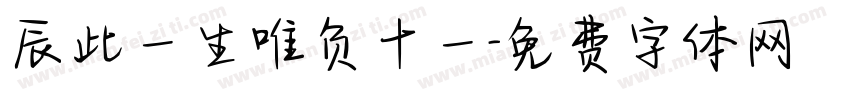 辰此一生唯负十一字体转换
