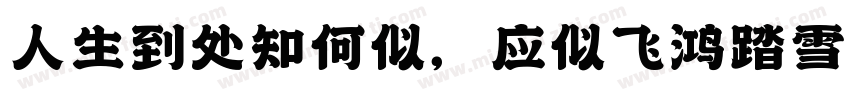 人生到处知何似，应似飞鸿踏雪泥。字体转换