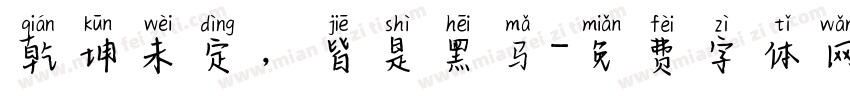 乾坤未定，皆是黑马字体转换