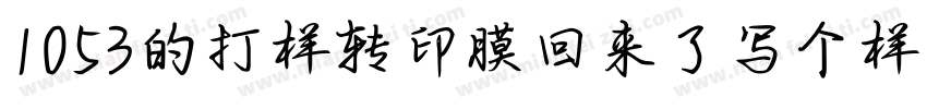 1053的打样转印膜回来了写个样品单字体转换