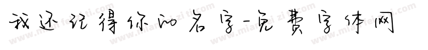 我还记得你的名字字体转换
