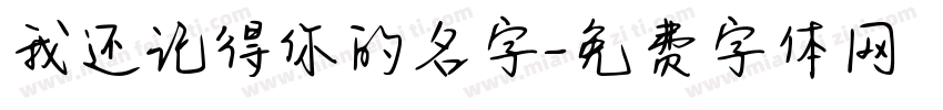 我还记得你的名字字体转换