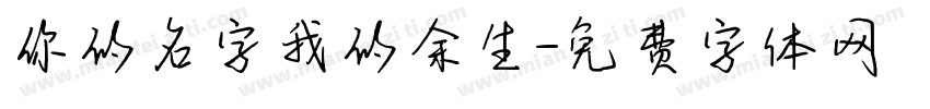 你的名字我的余生字体转换