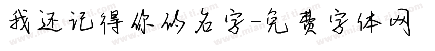 我还记得你的名字字体转换
