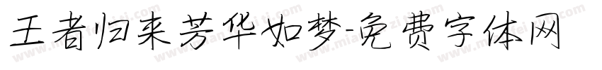 王者归来芳华如梦字体转换