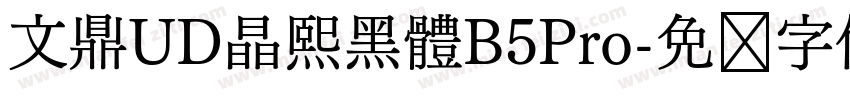 文鼎UD晶熙黑體B5Pro字体转换