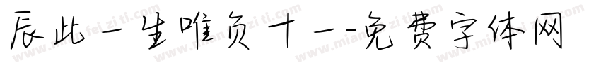 辰此一生唯负十一字体转换