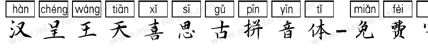 汉呈王天喜思古拼音体字体转换