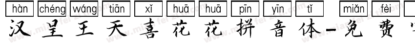 汉呈王天喜花花拼音体字体转换