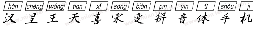 汉呈王天喜宋变拼音体手机版字体转换