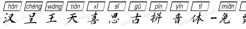 汉呈王天喜思古拼音体字体转换