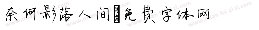 奈何影落人间字体转换