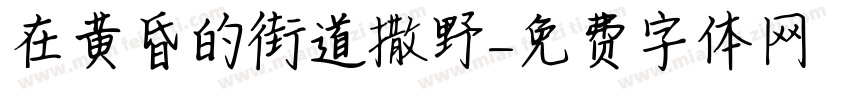 在黄昏的街道撒野字体转换