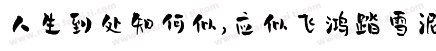 人生到处知何似，应似飞鸿踏雪泥。字体转换