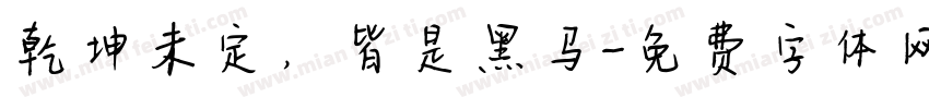 乾坤未定，皆是黑马字体转换