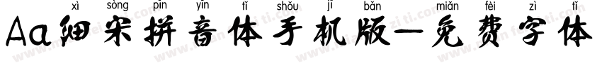 Aa细宋拼音体手机版字体转换