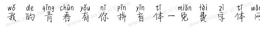 我的青春有你拼音体字体转换