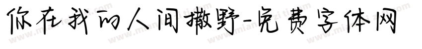 你在我的人间撒野字体转换