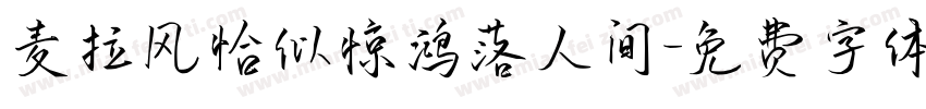 麦拉风恰似惊鸿落人间字体转换