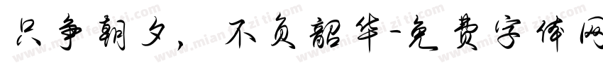 只争朝夕，不负韶华字体转换