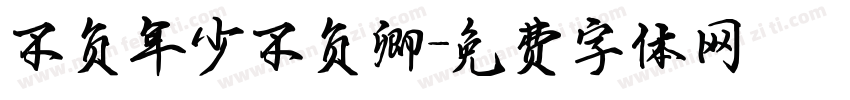 不负年少不负卿字体转换