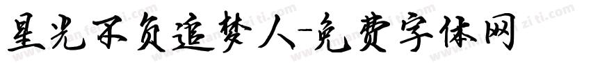 星光不负追梦人字体转换