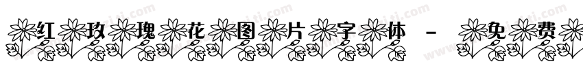 红玫瑰花图片字体字体转换