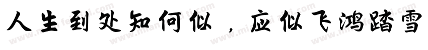 人生到处知何似，应似飞鸿踏雪泥。字体转换