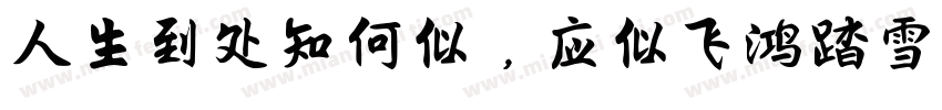 人生到处知何似，应似飞鸿踏雪泥。字体转换