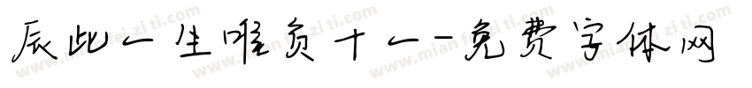 辰此一生唯负十一字体转换