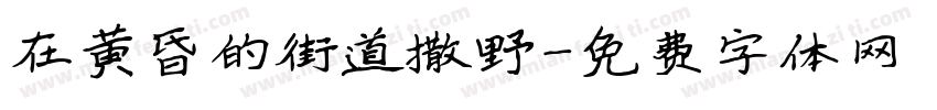 在黄昏的街道撒野字体转换