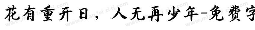 花有重开日，人无再少年字体转换