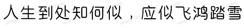 人生到处知何似，应似飞鸿踏雪泥。字体转换