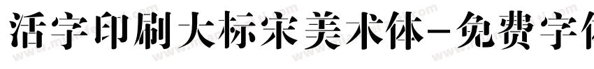 活字印刷大标宋美术体字体转换