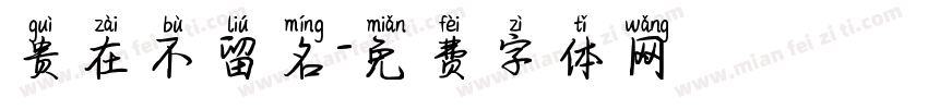 贵在不留名字体转换