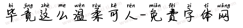 毕竟这么温柔可人字体转换
