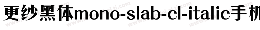 更纱黑体mono-slab-cl-italic手机版字体转换