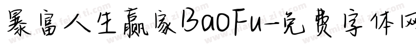 暴富人生赢家BaoFu字体转换