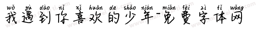 我遇到你喜欢的少年字体转换