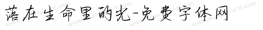 落在生命里的光字体转换