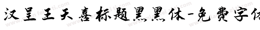 汉呈王天喜标题黑黑体字体转换